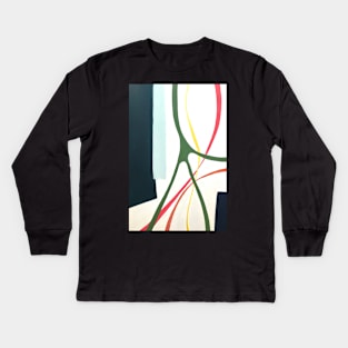 Ribbons of Color Modern Abstract Painting Kids Long Sleeve T-Shirt